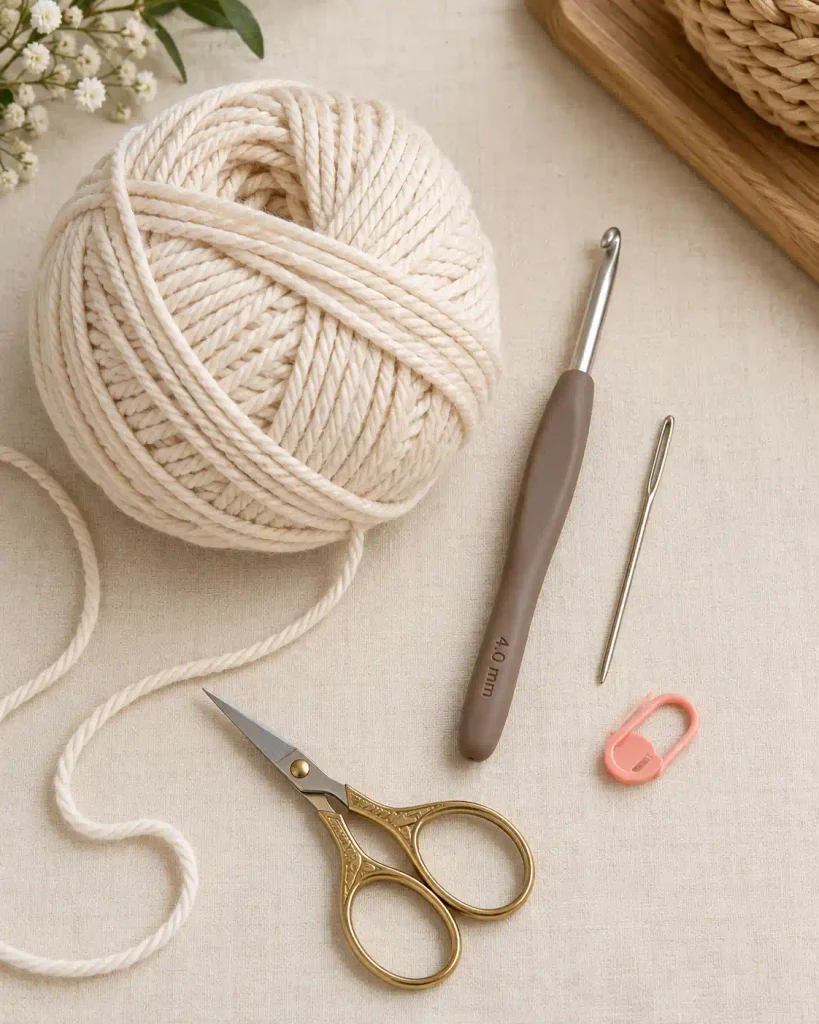Easy Crochet Coaster Pattern Materials and Yarn Quantities