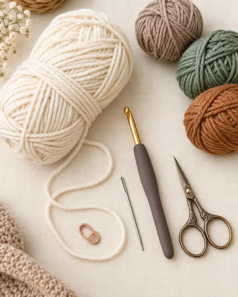 Easy Crochet Granny Square Pattern Materials and Yarn Quantities
