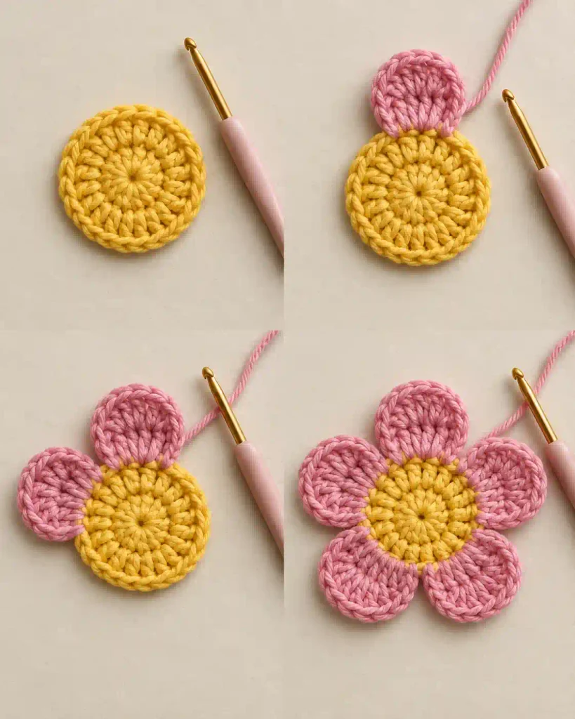 How to Crochet the Five Flower Petals