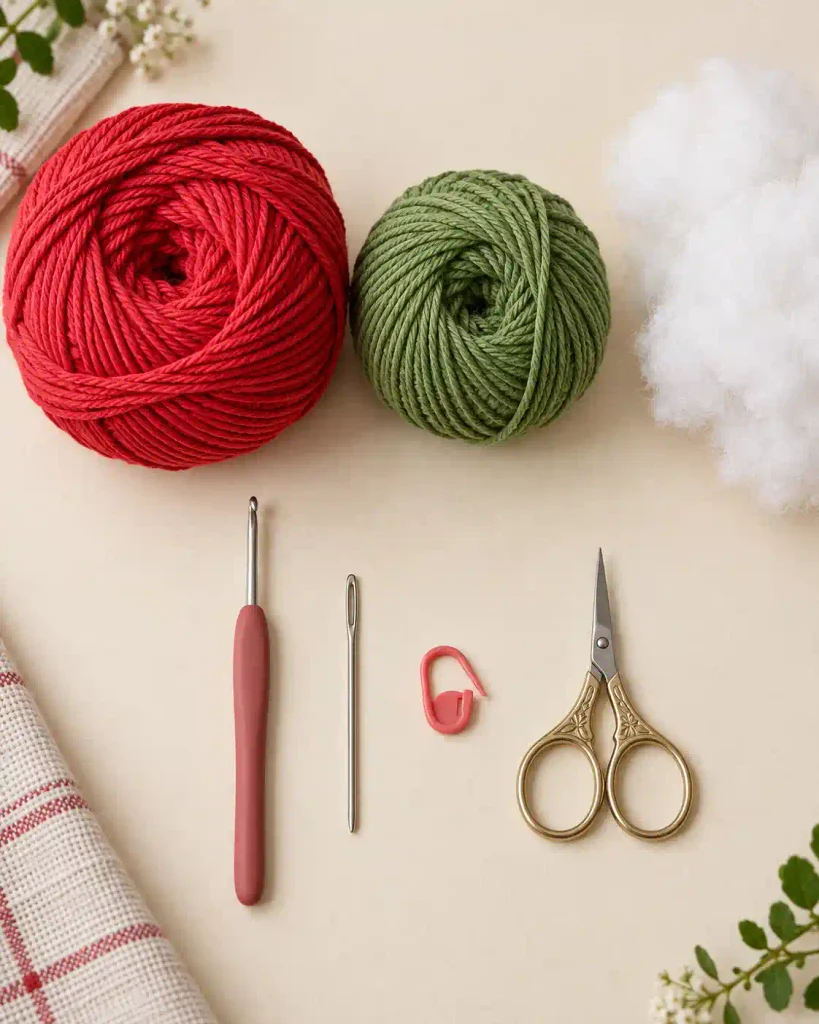crochet-strawberry-pattern-materials
