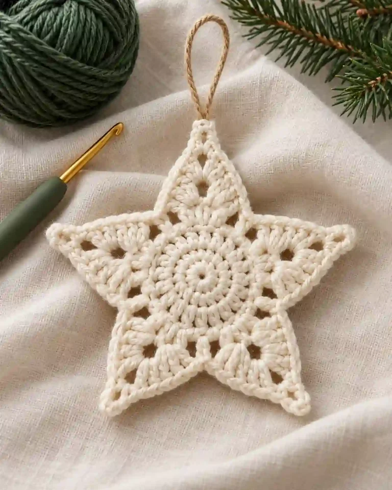 Crochet Christmas Star Ornament Pattern – Easy Free Tutorial