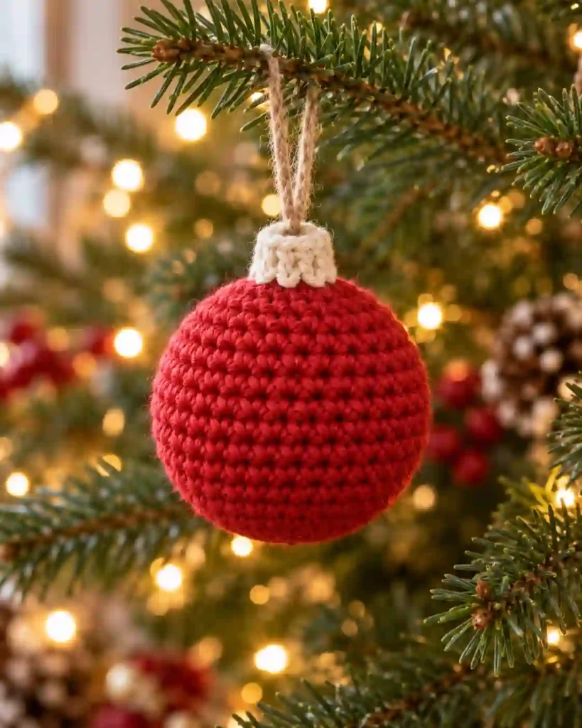 Easy Crochet Christmas Bauble Pattern at a Glance
