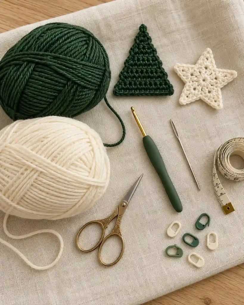 Crochet Christmas Garland Pattern: Materials and Yarn Quantities