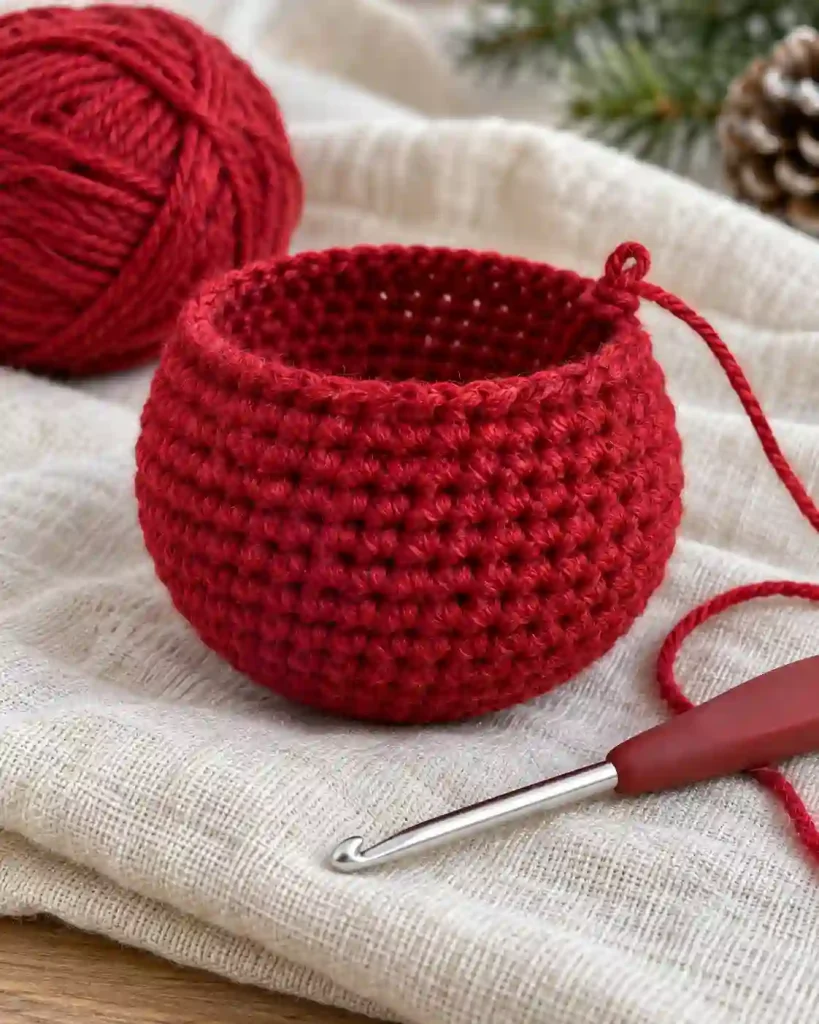 Step-by-Step Easy Crochet Christmas Bauble Tutorial 2
