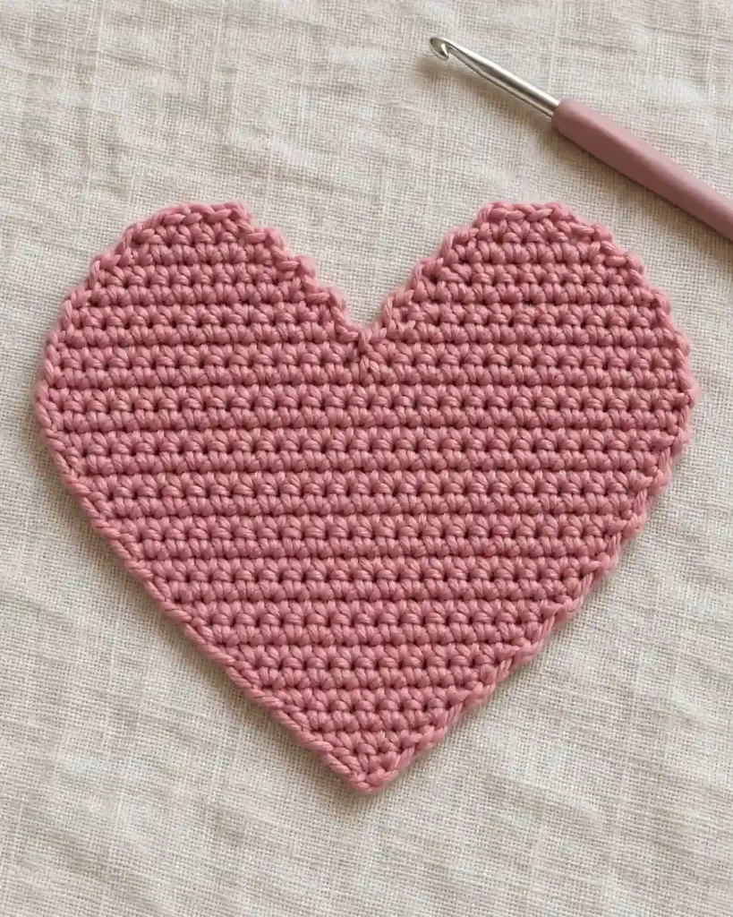 Crochet Heart Coaster Pattern shaped heart lobes