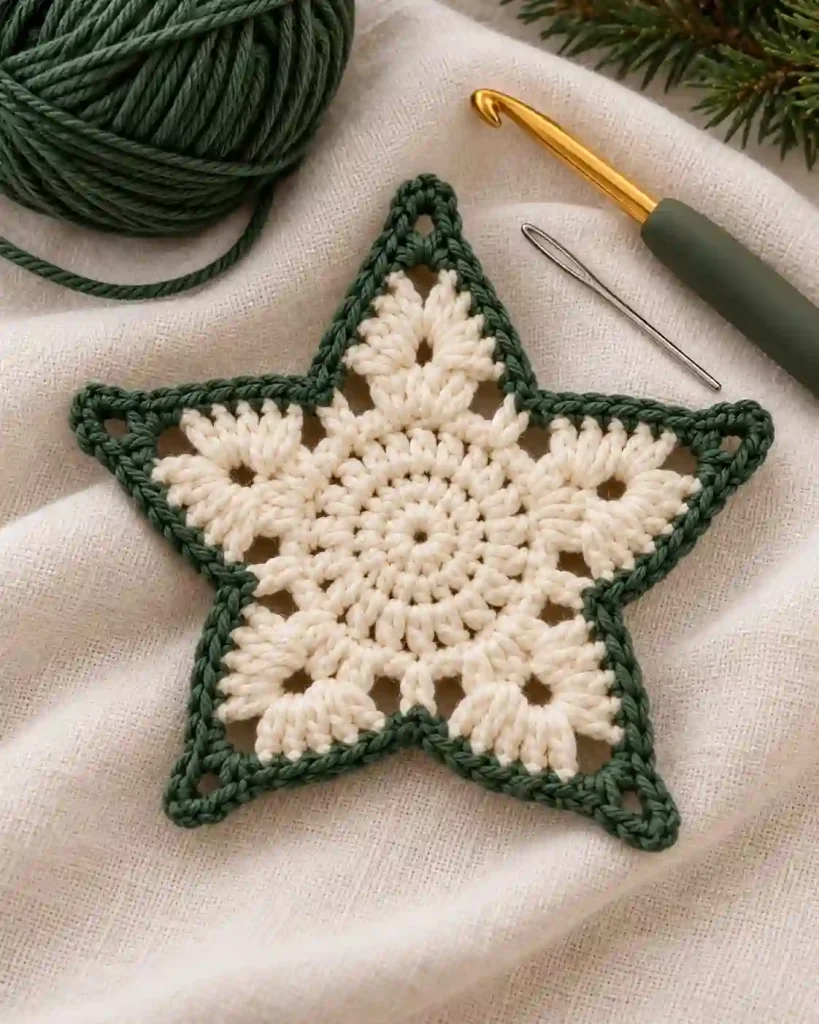 Step-by-Step Crochet Christmas Star Ornament Tutorial 2