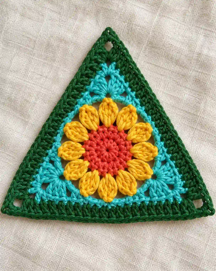 5 Crochet Christmas Tree Ornament Pattern finished triangular border