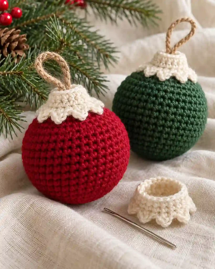 Easy Crochet Christmas Bauble Pattern: Decorative Cap