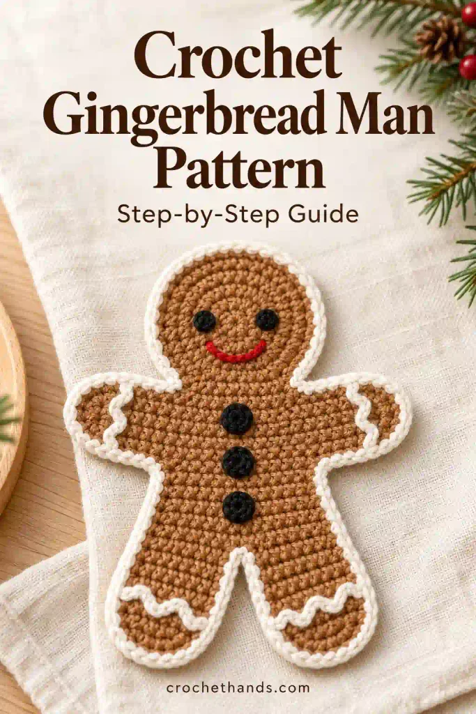 Crochet Gingerbread Man Pattern  Christmas Ornament Tutorial