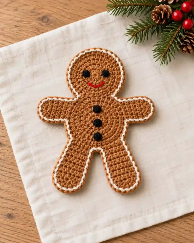 Crochet Gingerbread Man Pattern – Easy Free Christmas Tutorial
