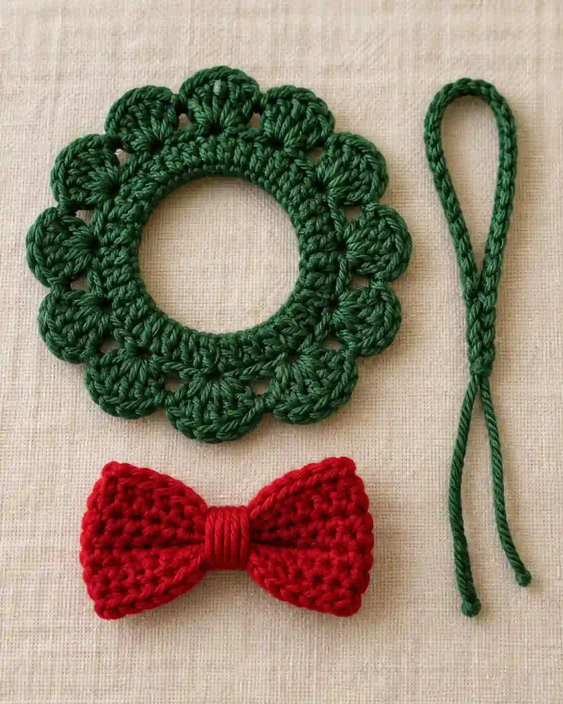 Crochet Thread Edging Patterns Crochet Mini Christmas Wreath Ornament Pattern – Free