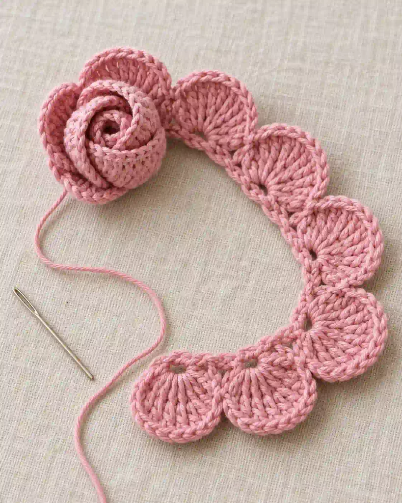 Crochet Rose Coaster Pattern Method Overview 2