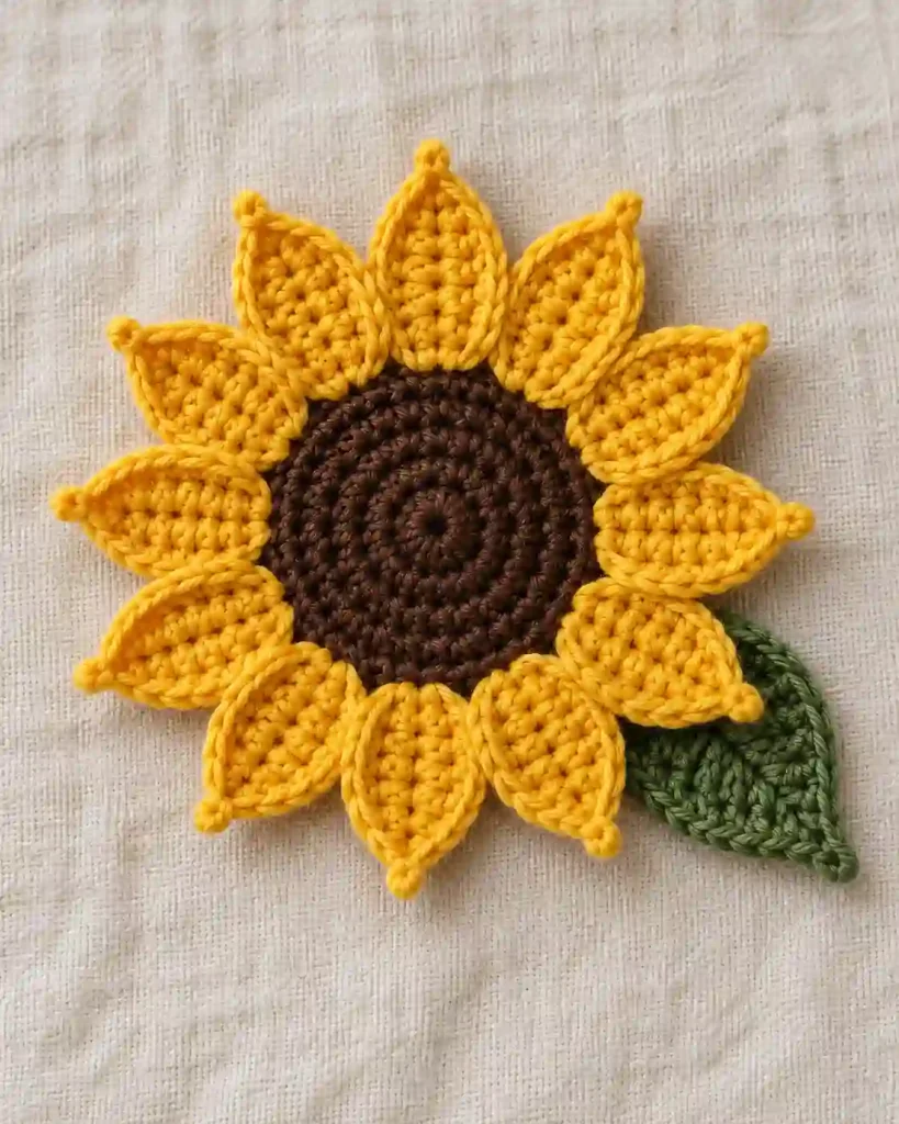 Crochet Sunflower Applique Pattern