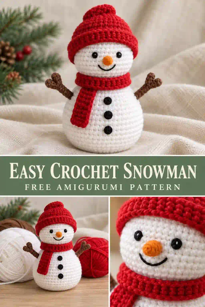 Easy Crochet Snowman Pattern Finishing and Care